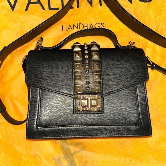 Valentino By Mario Valentino Handbags - Valentino Black Crossbody Bag with Gold Studs